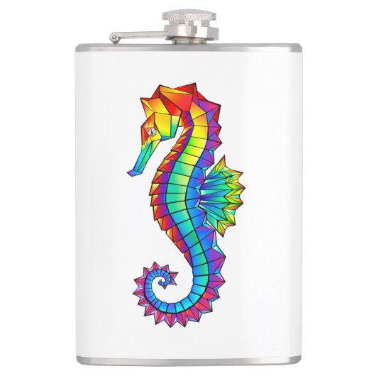 Rainbow Polygonal Seahorse Heupfles (Voorkant)