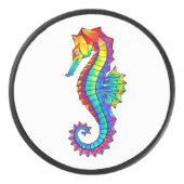 Rainbow Polygonal Seahorse Hockey Puck (Voorkant)