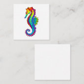 Rainbow Polygonal Seahorse Informatiekaartje (Voorkant / Achterkant)