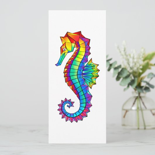 Rainbow Polygonal Seahorse Kaart (Staand voorkant)