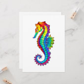 Rainbow Polygonal Seahorse Kaart (Voorkant / Achterkant in situ)