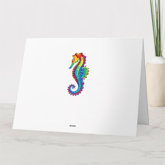 Rainbow Polygonal Seahorse Kaart (Achterkant)