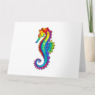 Rainbow Polygonal Seahorse Kaart