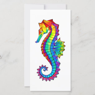 Rainbow Polygonal Seahorse Kaart
