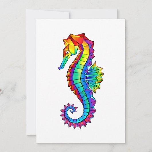 Rainbow Polygonal Seahorse Kaart (Voorkant)