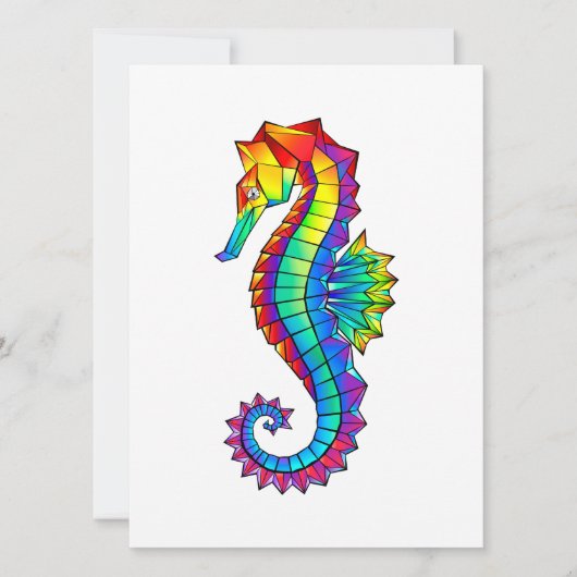 Rainbow Polygonal Seahorse Kaart (Voorkant)