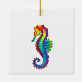 Rainbow Polygonal Seahorse Keramisch Ornament (Achterkant)