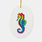 Rainbow Polygonal Seahorse Keramisch Ornament (Voorkant)