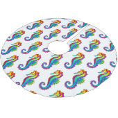 Rainbow Polygonal Seahorse Kerstboom Rok (Gekanteld)
