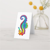 Rainbow Polygonal Seahorse Klantenkaartje (Voorkant)