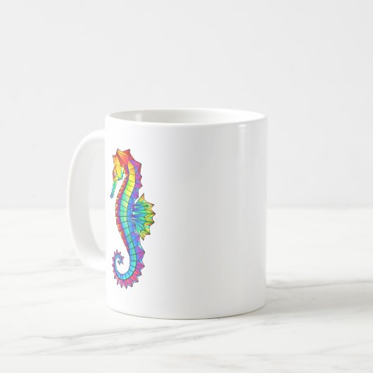 Rainbow Polygonal Seahorse Koffiemok (Voorkant links)