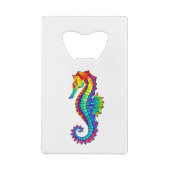 Rainbow Polygonal Seahorse Kredietkaart Flessenopener (Achterkant)