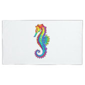 Rainbow Polygonal Seahorse Kussensloop (Voorkant)