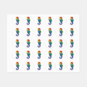 Rainbow Polygonal Seahorse Labels (Vel)