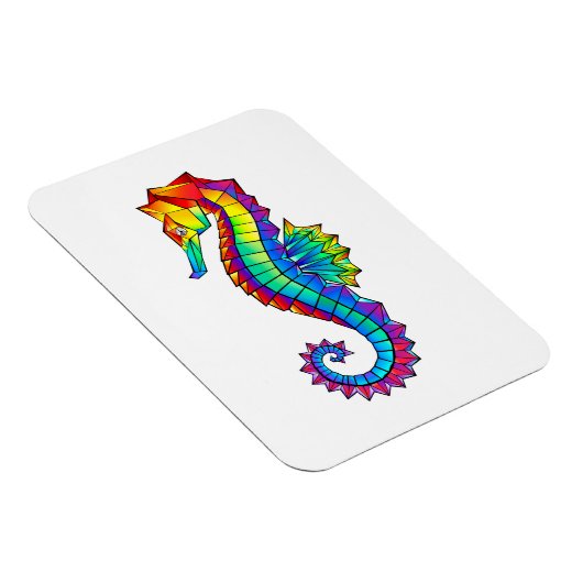 Rainbow Polygonal Seahorse Magneet (Rechterzijde)