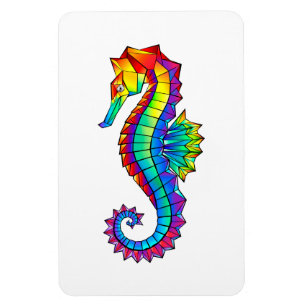 Rainbow Polygonal Seahorse Magneet