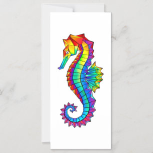 Rainbow Polygonal Seahorse Magnetische Uitnodiging