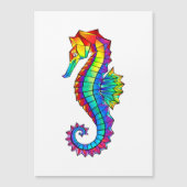 Rainbow Polygonal Seahorse Magnetische Uitnodiging (Voorkant)