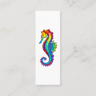 Rainbow Polygonal Seahorse Mini Visitekaartje