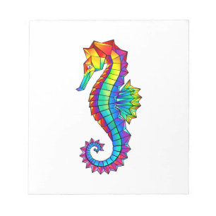 Rainbow Polygonal Seahorse Notitieblok