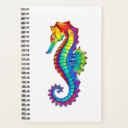 Rainbow Polygonal Seahorse Planner (Voorkant)