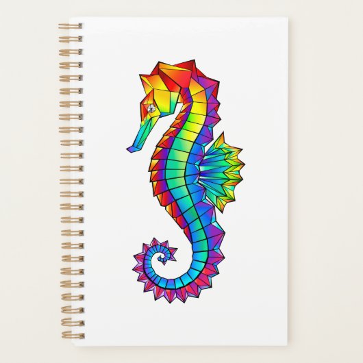 Rainbow Polygonal Seahorse Planner (Voorkant)