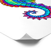 Rainbow Polygonal Seahorse Poster (Hoek)