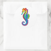 Rainbow Polygonal Seahorse Ronde Sticker (Tas)