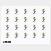 Rainbow Polygonal Seahorse Ronde Sticker (Vel)