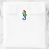 Rainbow Polygonal Seahorse Ronde Sticker (Tas)