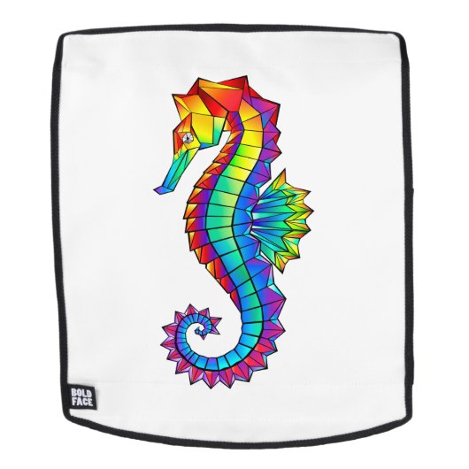 Rainbow Polygonal Seahorse Rugtassen (Verwijderbaar gezicht)