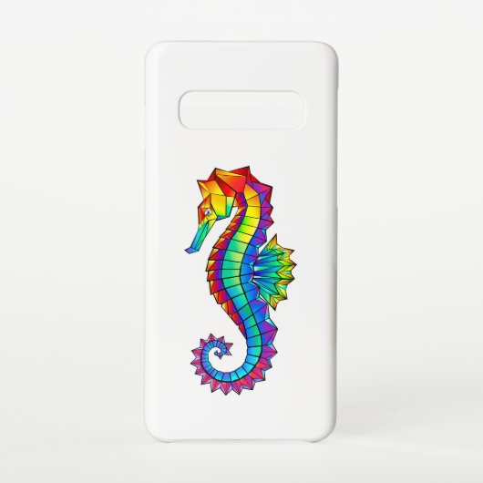 Rainbow Polygonal Seahorse Samsung Galaxy Hoesje (Achterkant)