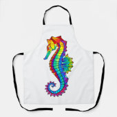 Rainbow Polygonal Seahorse Schort (Voorkant)