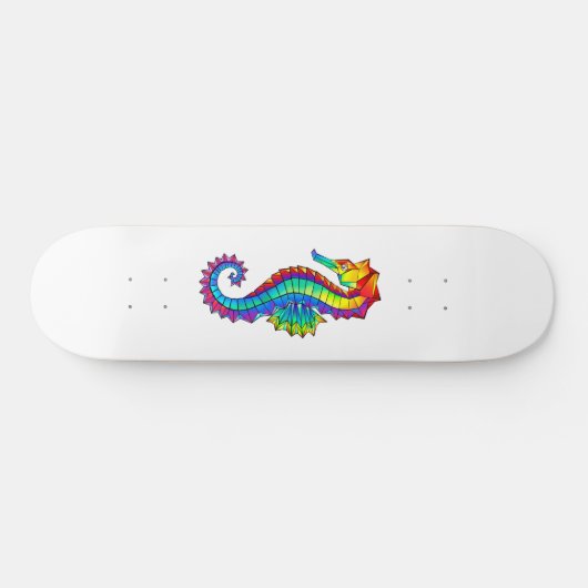 Rainbow Polygonal Seahorse Skateboard (Horizontaal)