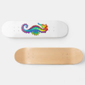 Rainbow Polygonal Seahorse Skateboard (Horizontaal)