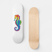 Rainbow Polygonal Seahorse Skateboard (Voorkant)