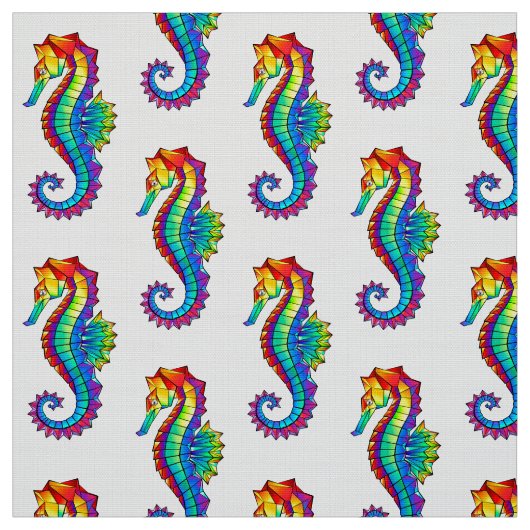 Rainbow Polygonal Seahorse Stof (Swatch)