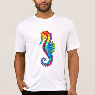 Rainbow Polygonal Seahorse T-shirt