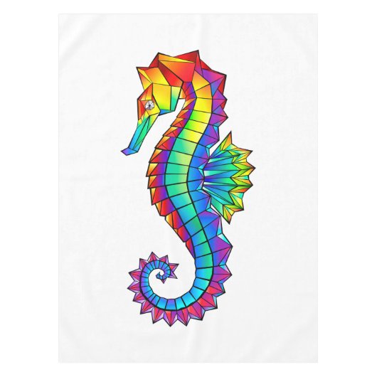 Rainbow Polygonal Seahorse Tafelkleed (Voorkant)