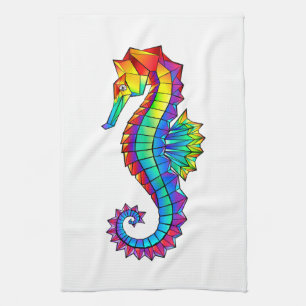 Rainbow Polygonal Seahorse Theedoek