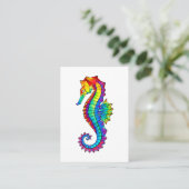 Rainbow Polygonal Seahorse Visitekaartje (Staand voorkant)