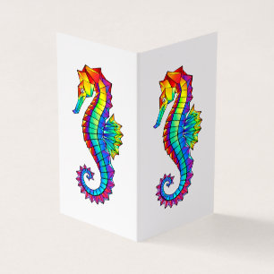 Rainbow Polygonal Seahorse Visitekaartjes