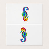 Rainbow Polygonal Seahorse Visitekaartjes (Buitenkant ongevouwen)