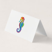 Rainbow Polygonal Seahorse Visitekaartjes (Achterkant)