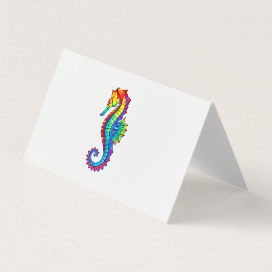 Rainbow Polygonal Seahorse Visitekaartjes (Voorkant)