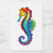 Rainbow Polygonal Seahorse Voedselcontainer Etiket (Enkel label)