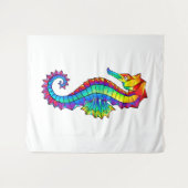 Rainbow Polygonal Seahorse Wandkleed (Voorkant (horizontaal))