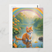 Rainbow Pond Kitten Briefkaart (Voorkant / Achterkant)