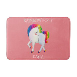 Rainbow pony gepersonaliseerde kindernaam Bath Mat