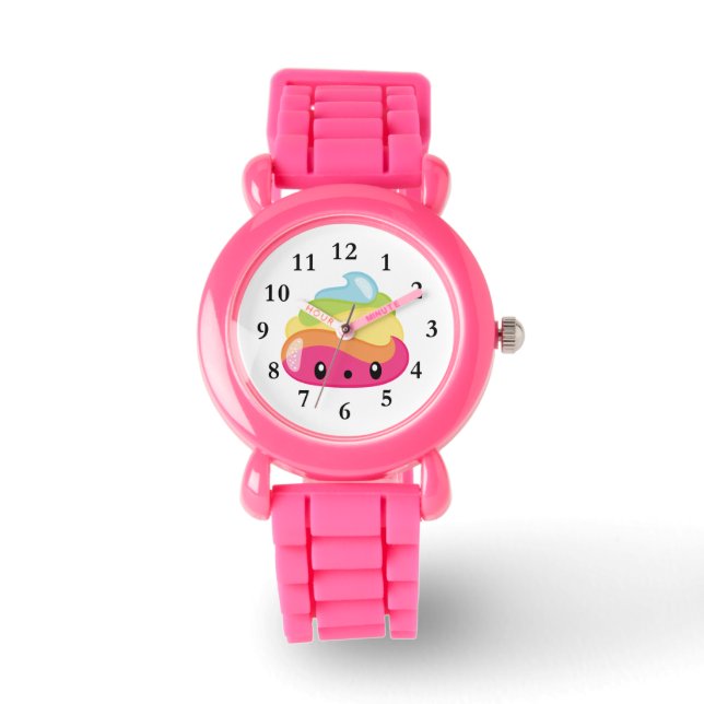 Rainbow Poo Emoji Watch Horloge (Voorkant)